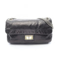 Chanel Shoulder Bag 2.55 Perforated Combination Black Leather Chain