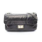 Chanel Shoulder Bag 2.55 Perforated Combination Black Leather Chain