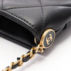 Chanel Shoulder Bag Quilted Black Lambskin Chain — view 7