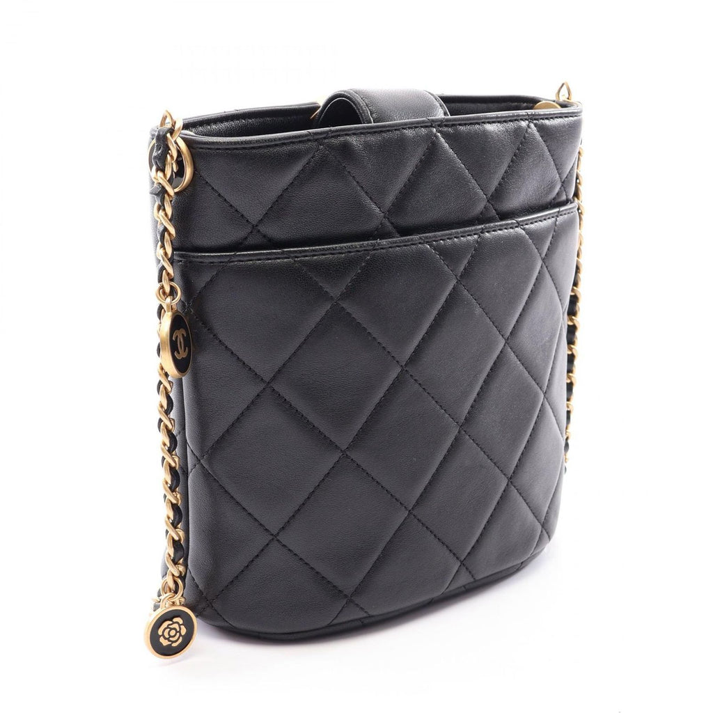 Chanel Shoulder Bag Quilted Black Lambskin Chain — view 2