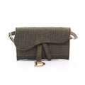 Dior Waist Bag Oblique Saddle Slim Pouch Khaki Leather