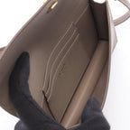 Prada Shoulder Bag Saffiano Triangle Logo Greige Leather Mini — view 3