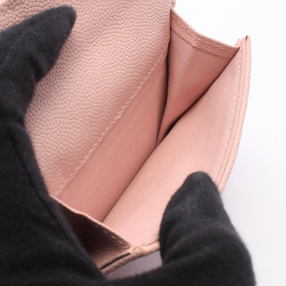 Chanel Trifold Wallet Classic Small Flap Quilted Light Pink Caviar Leather — view 4