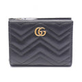 Gucci Bifold Wallet GG Marmont Black Leather Double