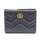 Gucci Bifold Wallet GG Marmont Black Leather Double