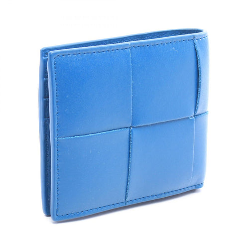 Bottega Veneta Billfold Cassette Blue Leather Maxi Intrecciato Bifold Wallet — view 2