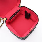 Chanel Shoulder Bag Quilted Vanity 2-Way Black Lambskin Small Chain — view 3