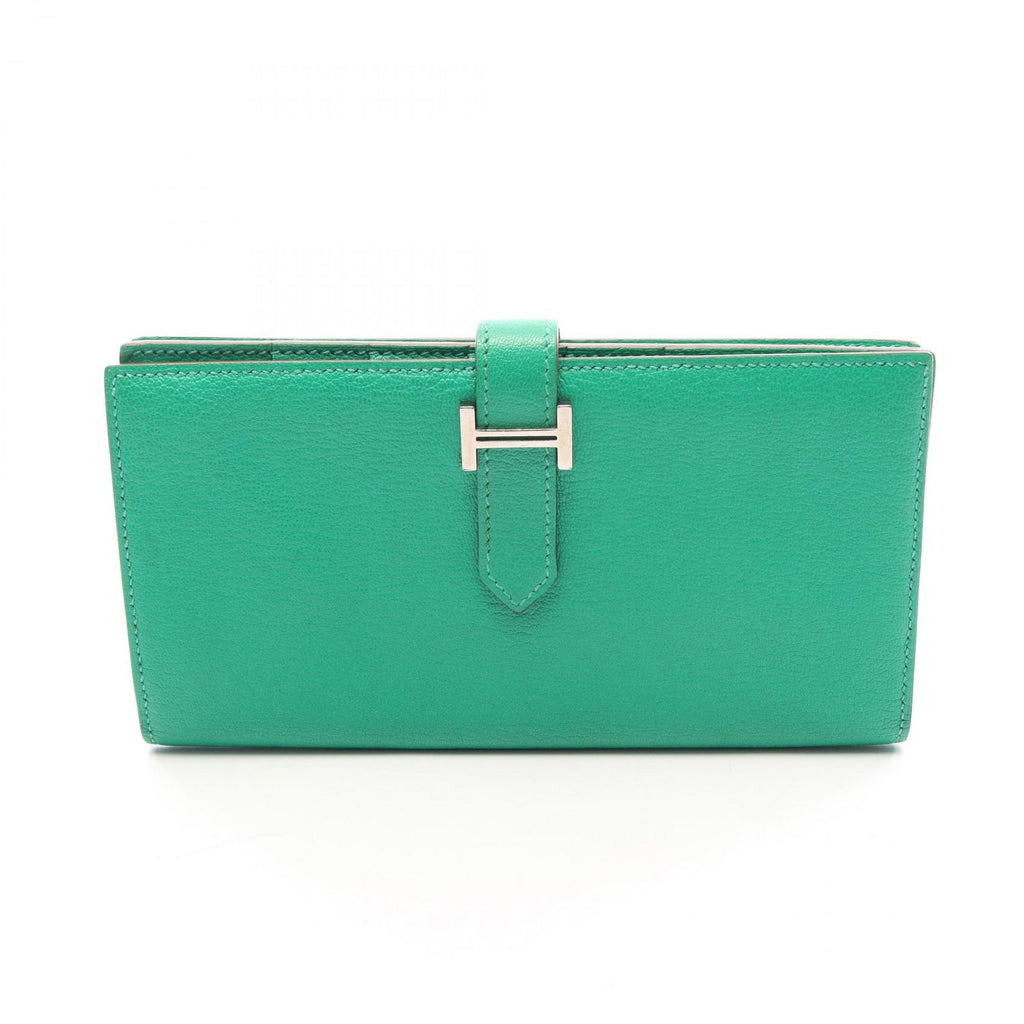 Hermes Bifold Wallet Bearn Soufflet Mint Leather