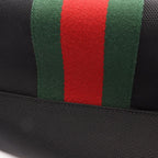 Gucci Backpack Sherry Line Black Green Red Leather — view 8