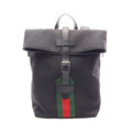 Gucci Backpack Sherry Line Black Green Red Leather