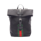Gucci Backpack Sherry Line Black Green Red Leather