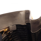 Prada Tote Saffiano Lux Galleria Greige Leather Triangle Logo 2-Way — view 7