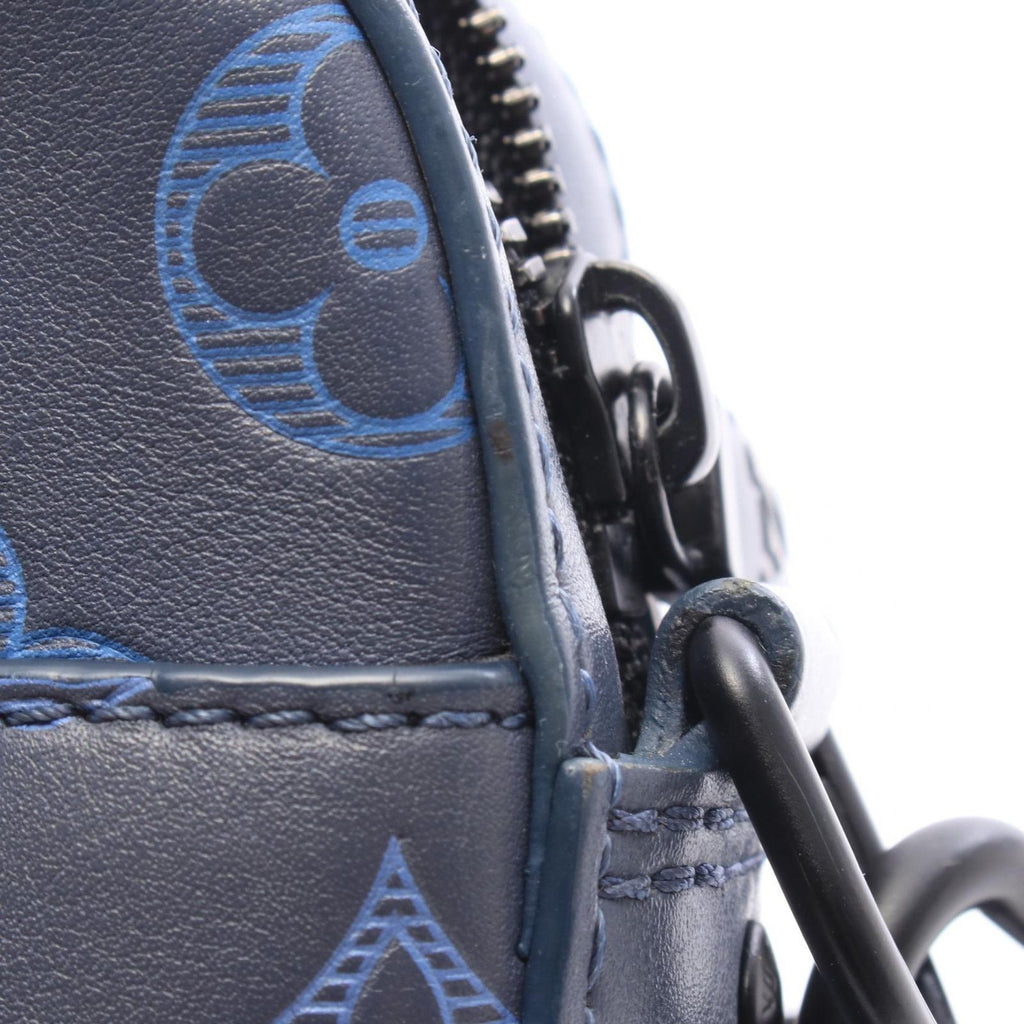 Louis Vuitton Shoulder Bag Duo Messenger Monogram Shadow Navy Leather — view 6