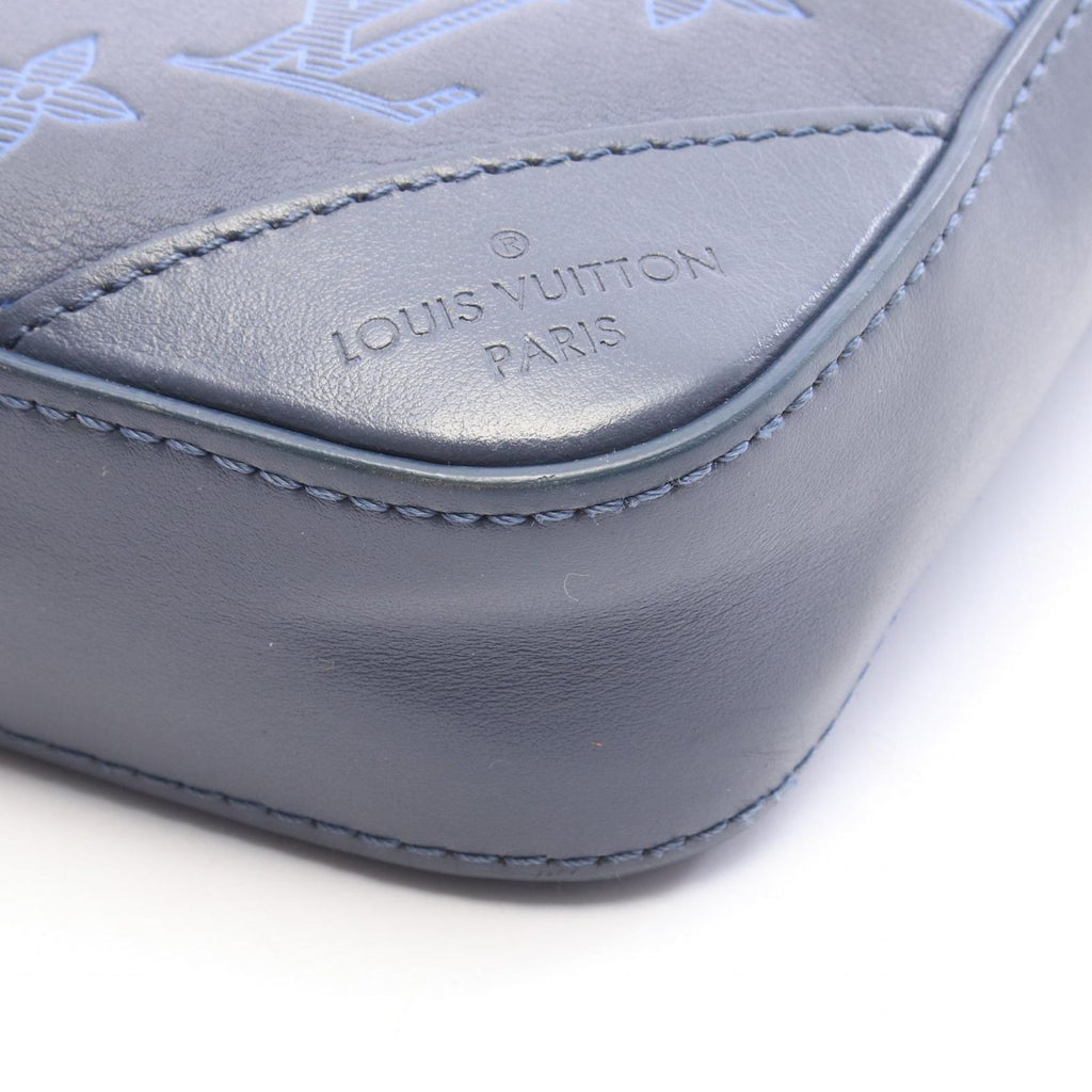 Louis Vuitton Shoulder Bag Duo Messenger Monogram Shadow Navy Leather — view 5