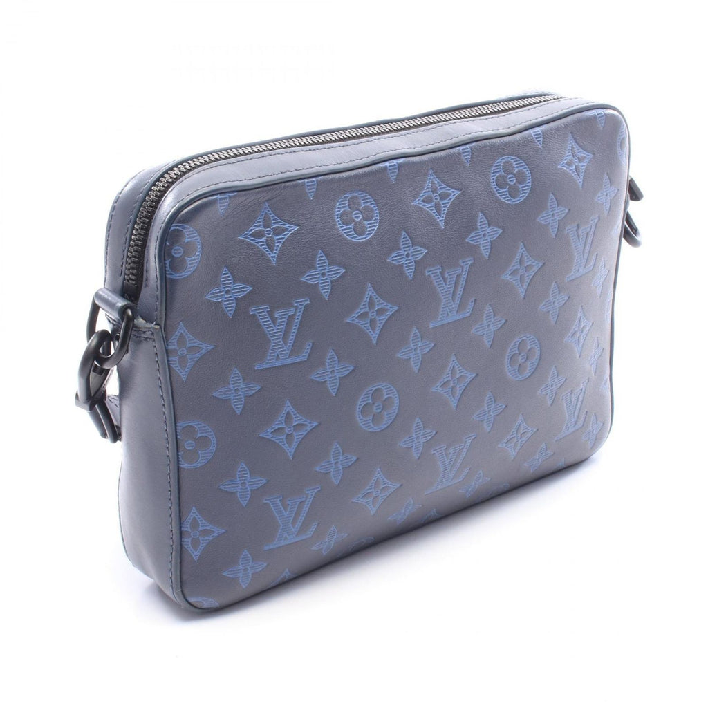 Louis Vuitton Shoulder Bag Duo Messenger Monogram Shadow Navy Leather — view 2