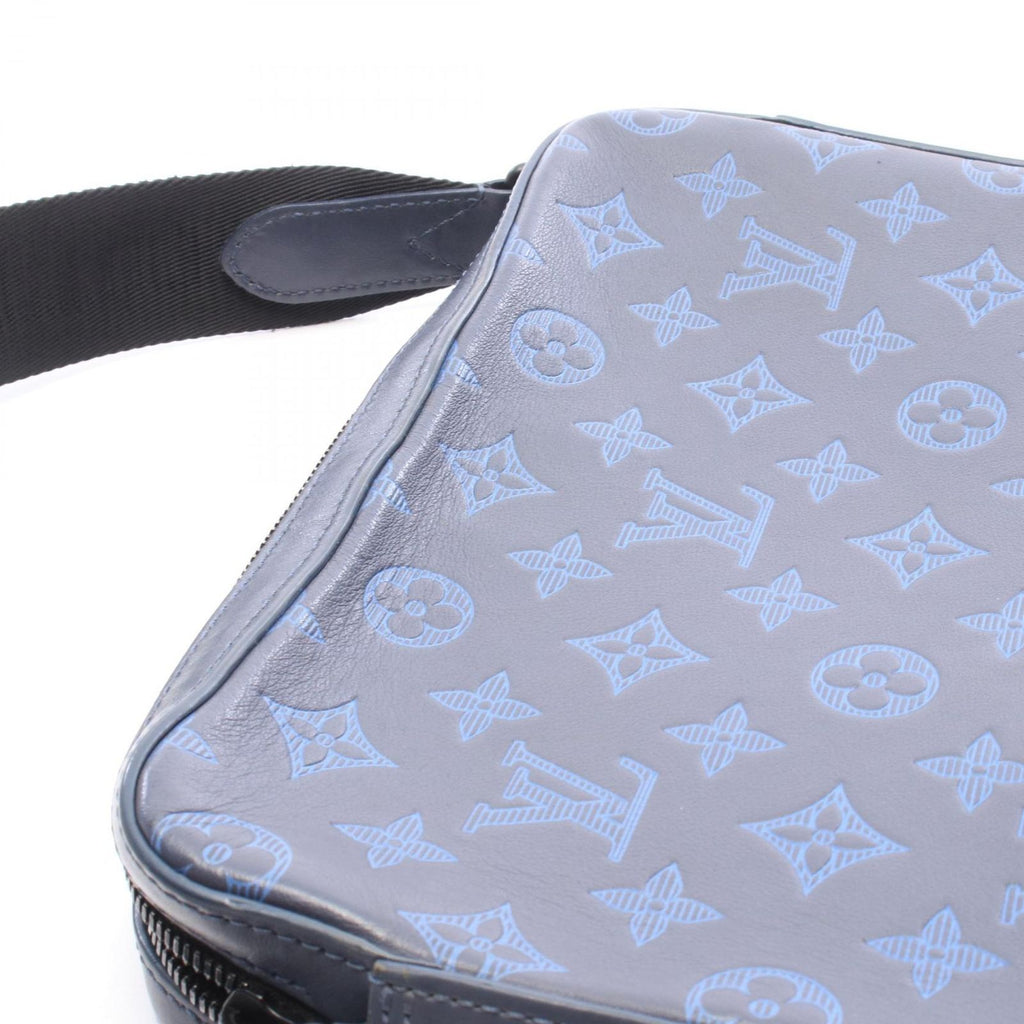 Louis Vuitton Shoulder Bag Duo Messenger Monogram Shadow Navy Leather — view 7