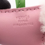 Hermes Charm Buddy Mauve Sylvestre Vert Yucca Shearling Keychain — view 3