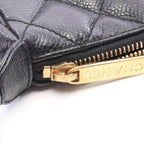 Chanel Shoulder Bag Quilted Black Caviar Leather CC Logo Chain — view 7