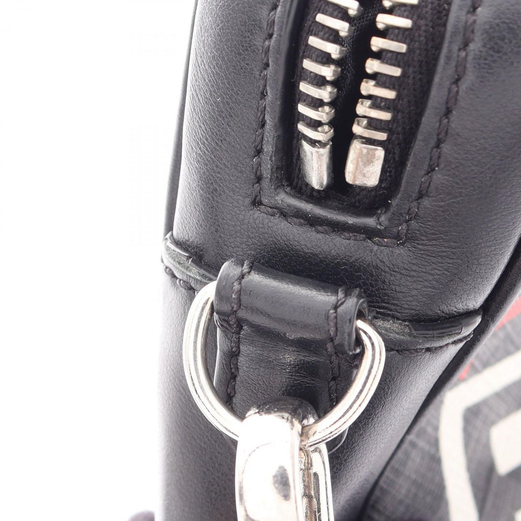 Fendi Shoulder Bag Black Gray Leather Square — view 5