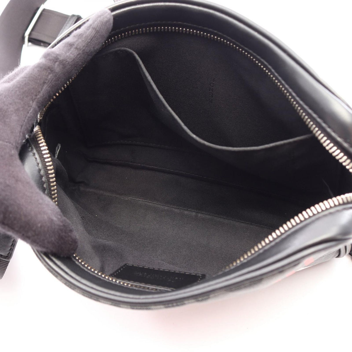 Fendi Shoulder Bag Black Gray Leather Square — view 3