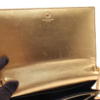 Saint Laurent Paris Shoulder Bag Metallic Gold Leather Chain Wallet — view 6