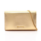 Saint Laurent Paris Shoulder Bag Metallic Gold Leather Chain Wallet
