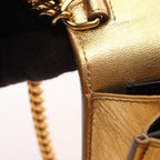 Saint Laurent Paris Shoulder Bag Metallic Gold Leather Chain Wallet — view 7
