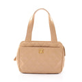 Chanel Handbag Quilted Beige Lambskin