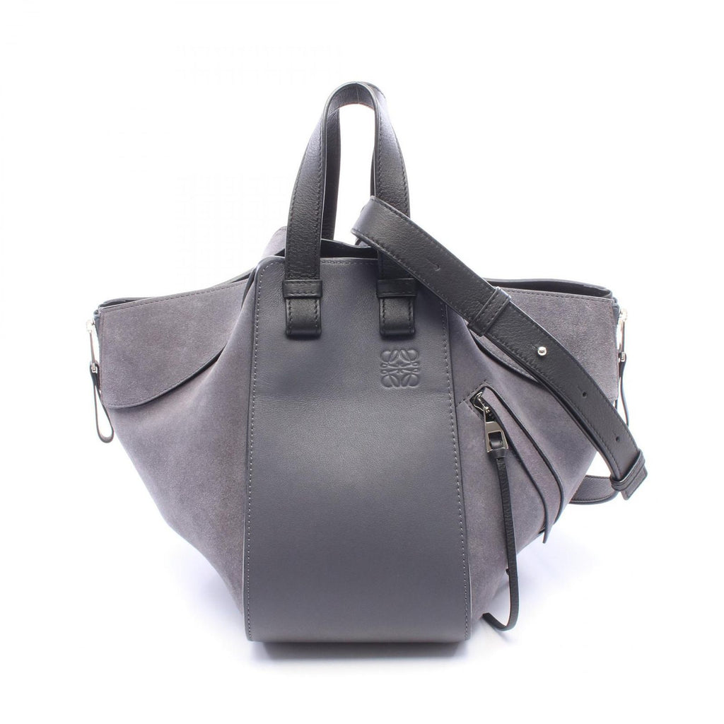Loewe Handbag Hammock Small 2-Way Gray Suede Leather