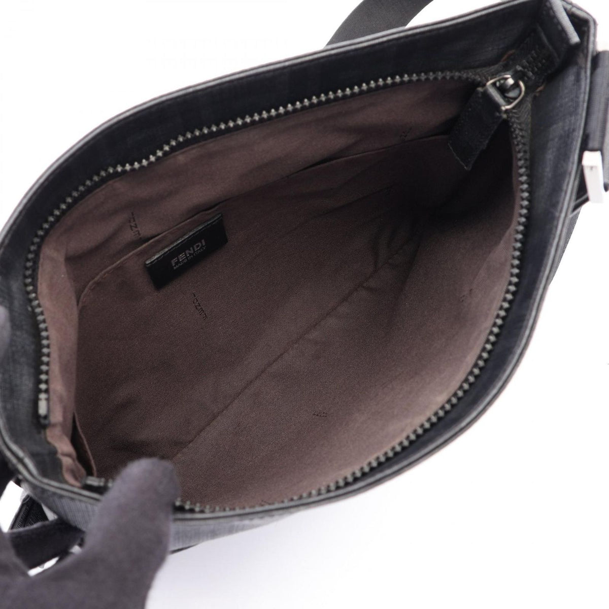 Fendi Shoulder Bag Zucca Black FF Logo — view 3