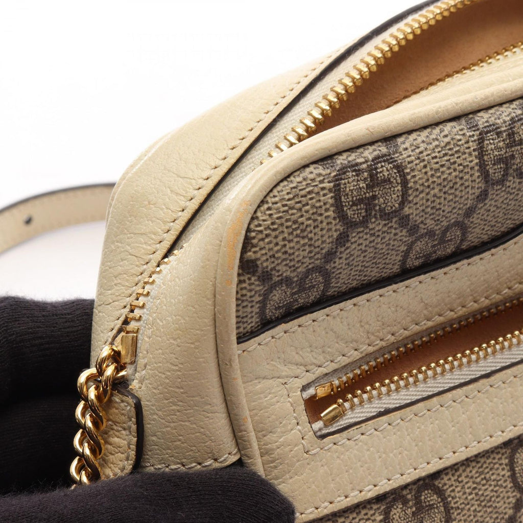 Gucci Shoulder Bag Ophidia GG Supreme Beige Off White Leather Mini — view 6