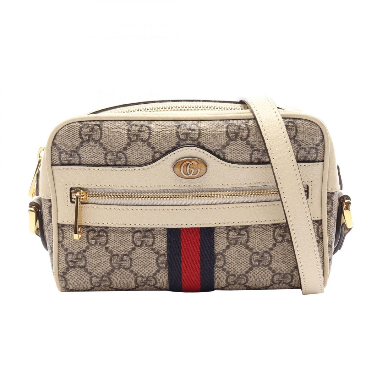 Gucci Shoulder Bag Ophidia GG Supreme Beige Off White Leather Mini