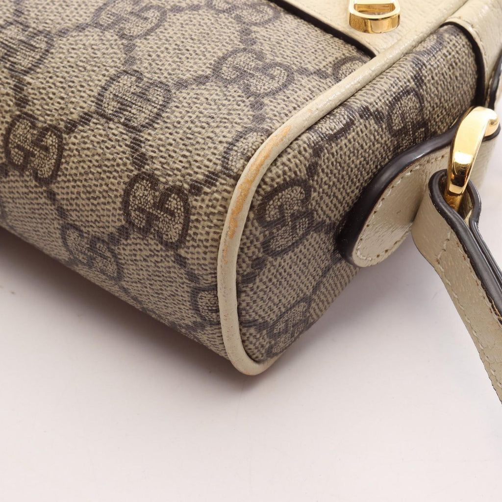 Gucci Shoulder Bag Ophidia GG Supreme Beige Off White Leather Mini — view 8