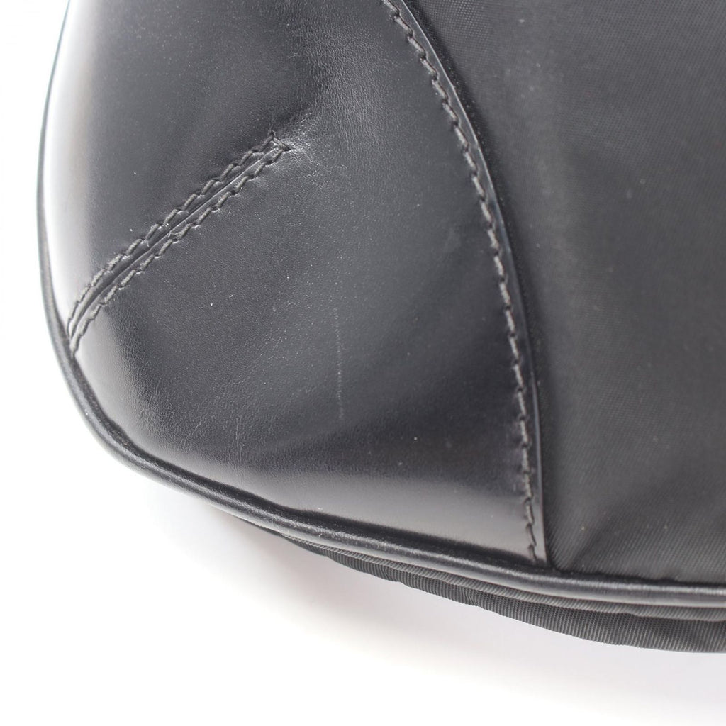 Prada Shoulder Bag Triangle Logo Nero Nylon Leather — view 7