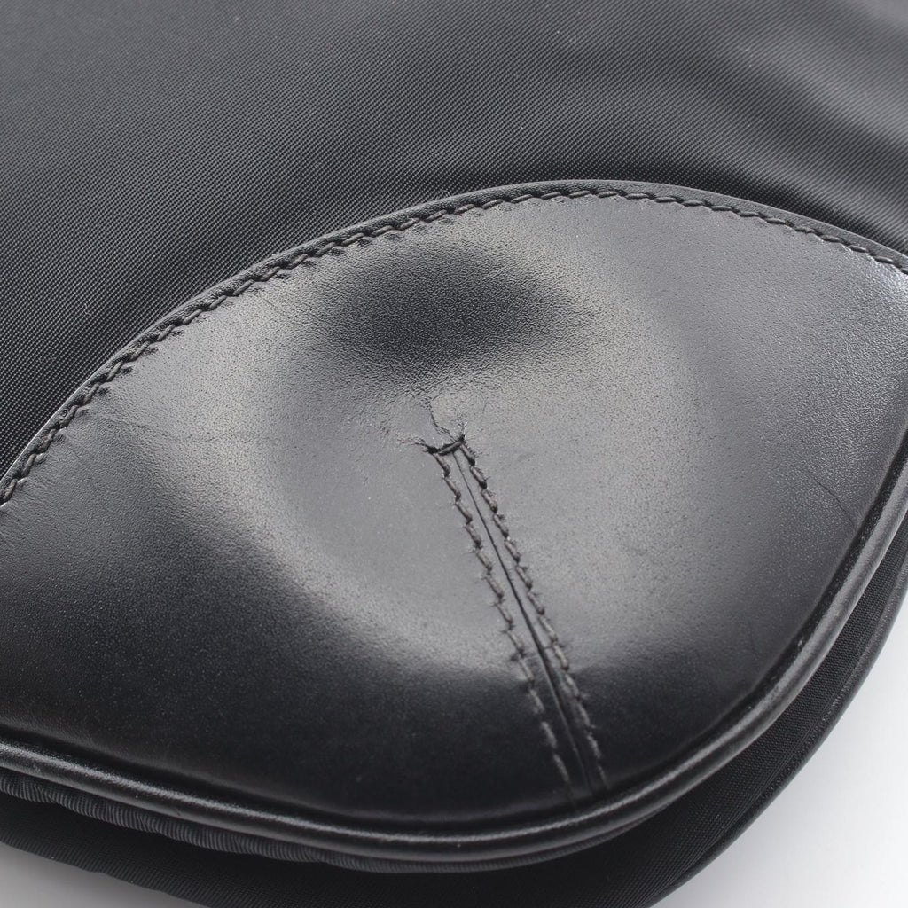 Prada Shoulder Bag Triangle Logo Nero Nylon Leather — view 8