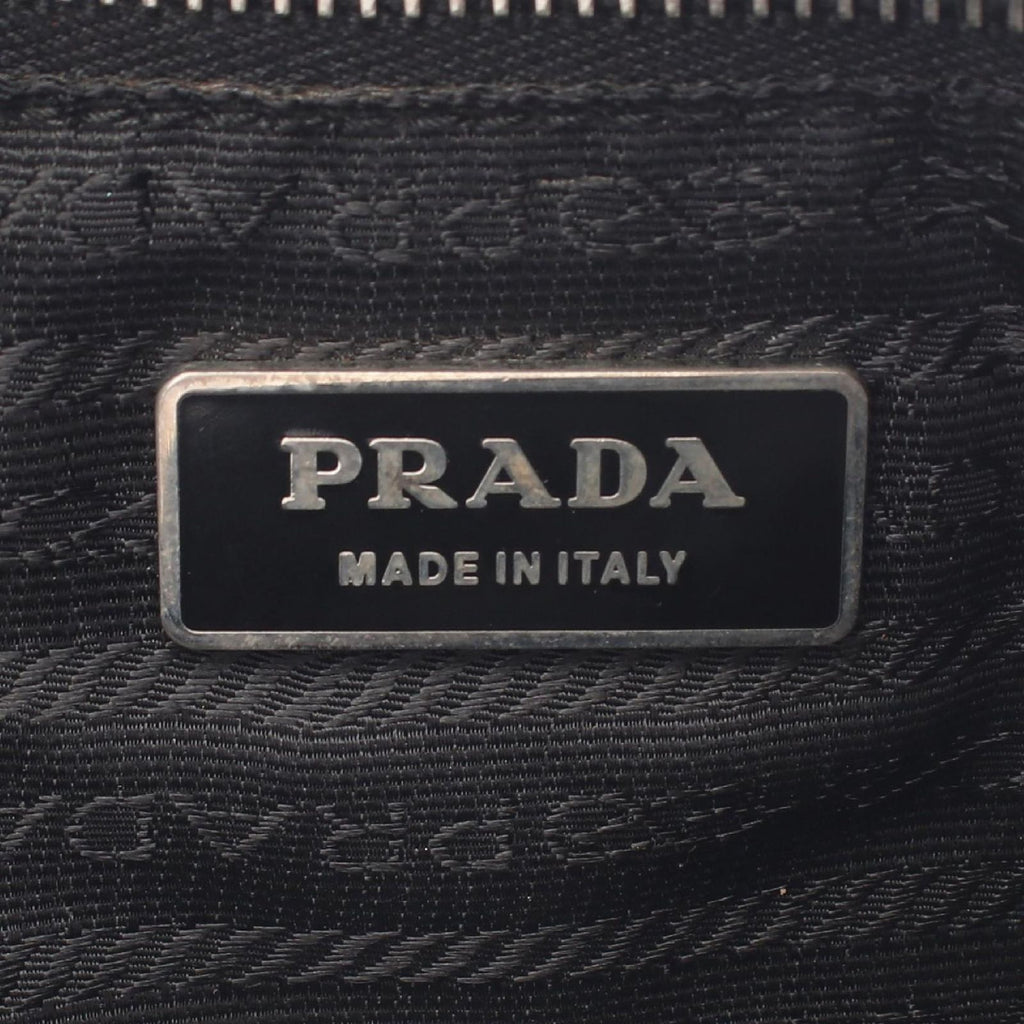 Prada Shoulder Bag Triangle Logo Nero Nylon Leather — view 4