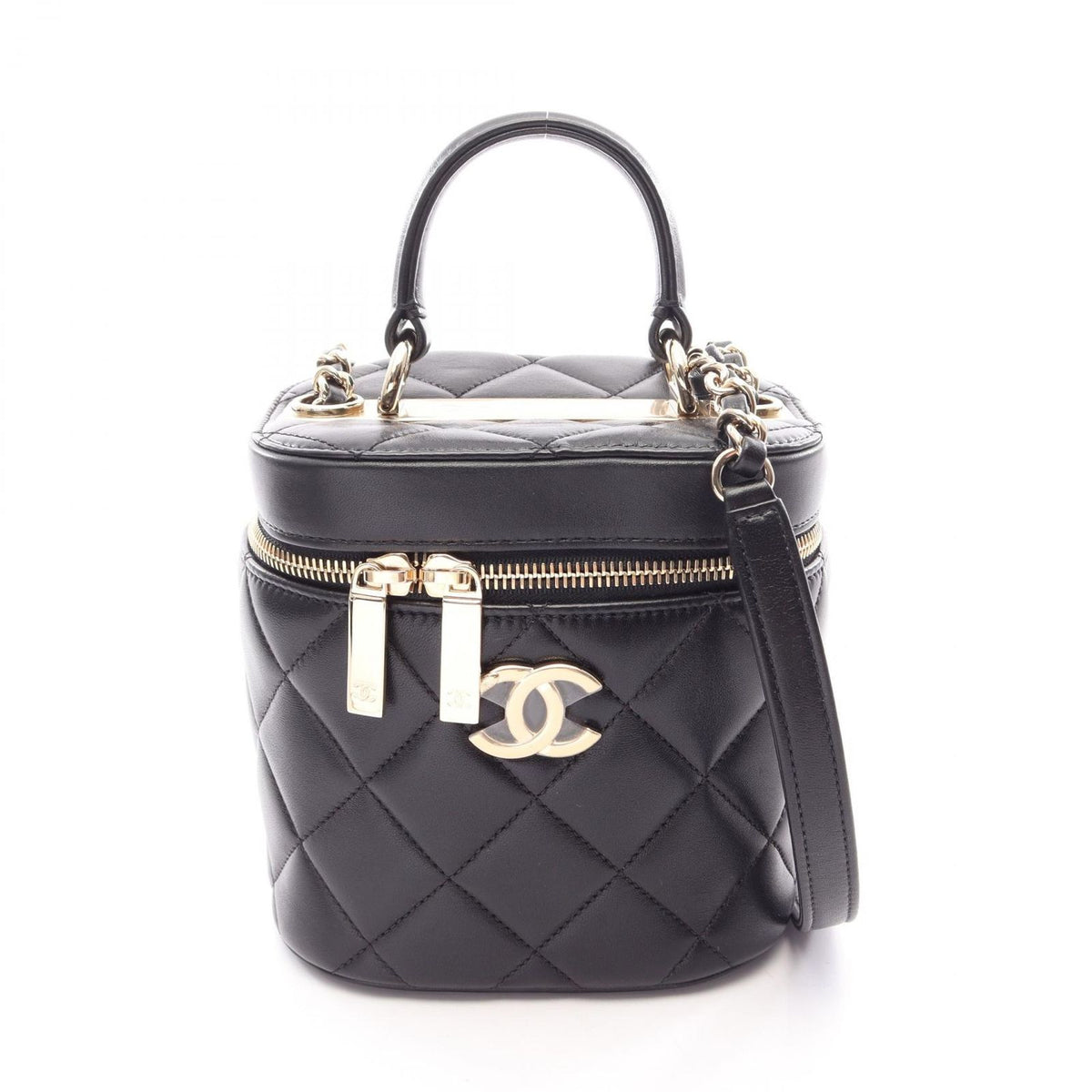 Chanel Shoulder Bag Trendy CC Black Lambskin Vanity 2-Way Chain