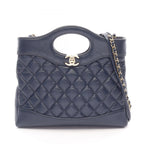 Chanel Shoulder Bag 31 2-Way Navy Leather 31 Mini Shopping