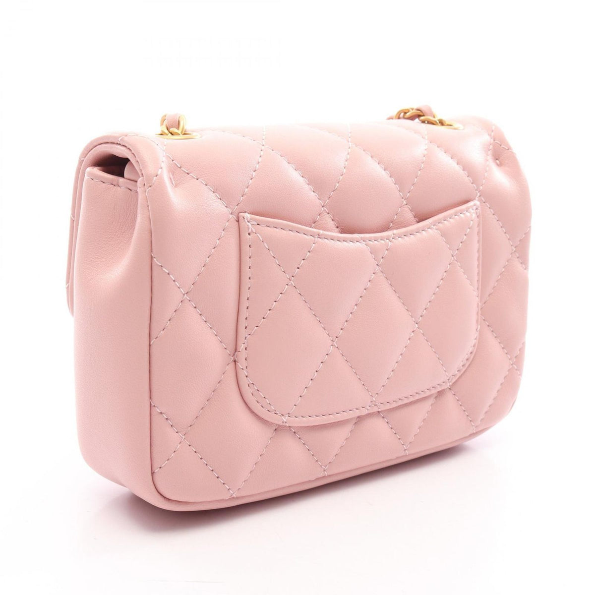 Chanel Shoulder Bag Mini Quilted Light Pink Lambskin Small Flap Chain — view 2