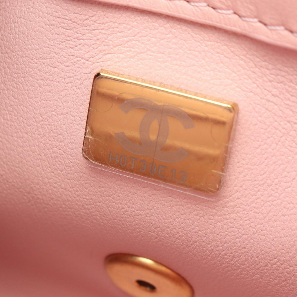 Chanel Shoulder Bag Mini Quilted Light Pink Lambskin Small Flap Chain — view 5
