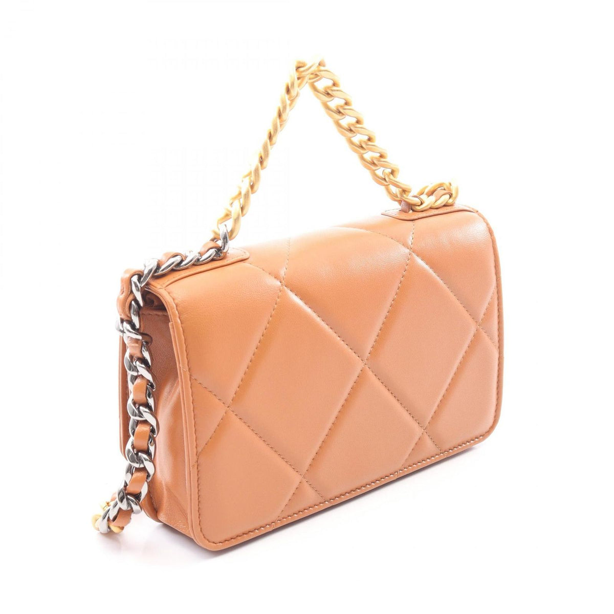 Chanel Shoulder Bag 19 Dixneuf Quilted Combination 2-Way Brown Lambskin — view 2