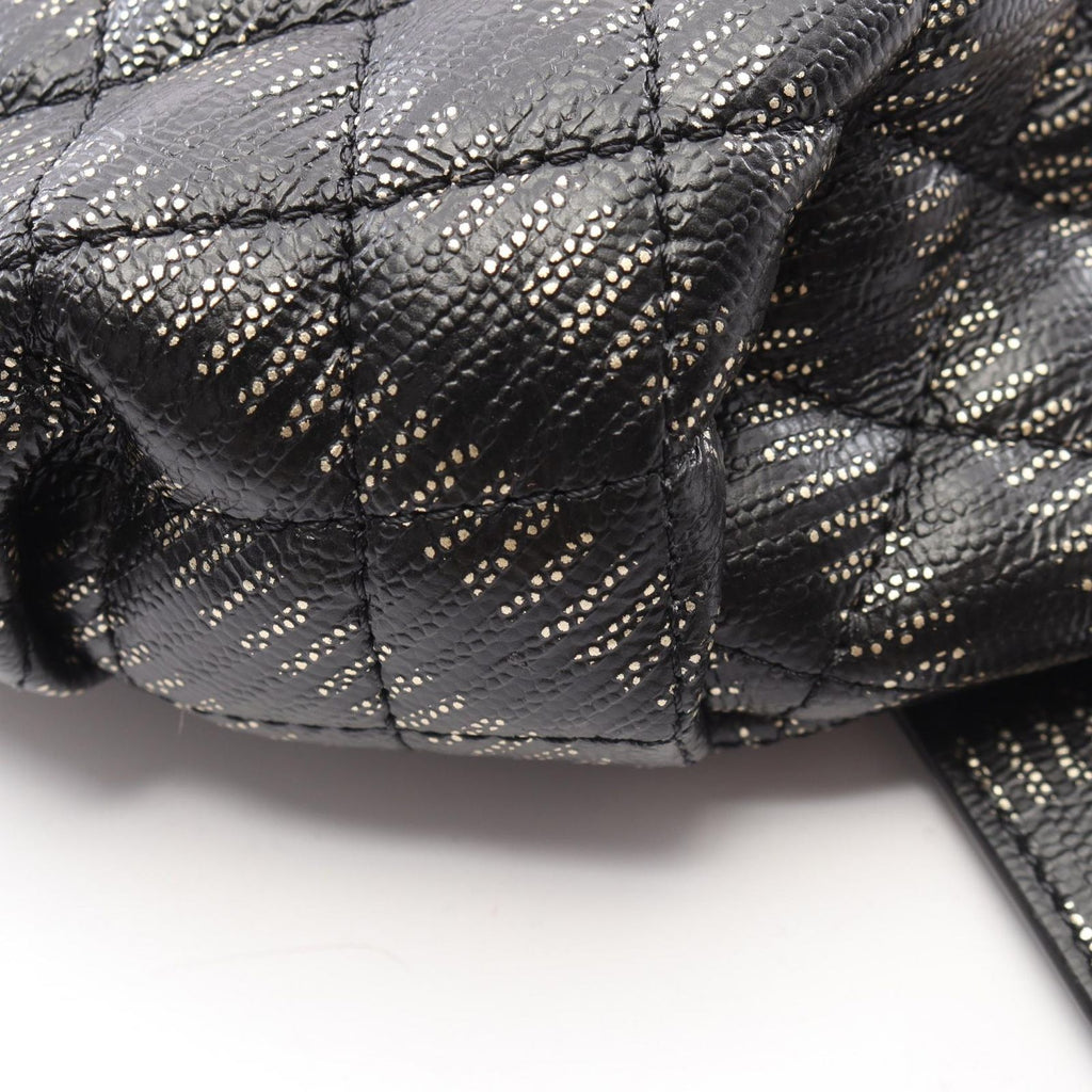 Chanel Waist Bag Quilted Black Gold Silver Leather Chain — view 6