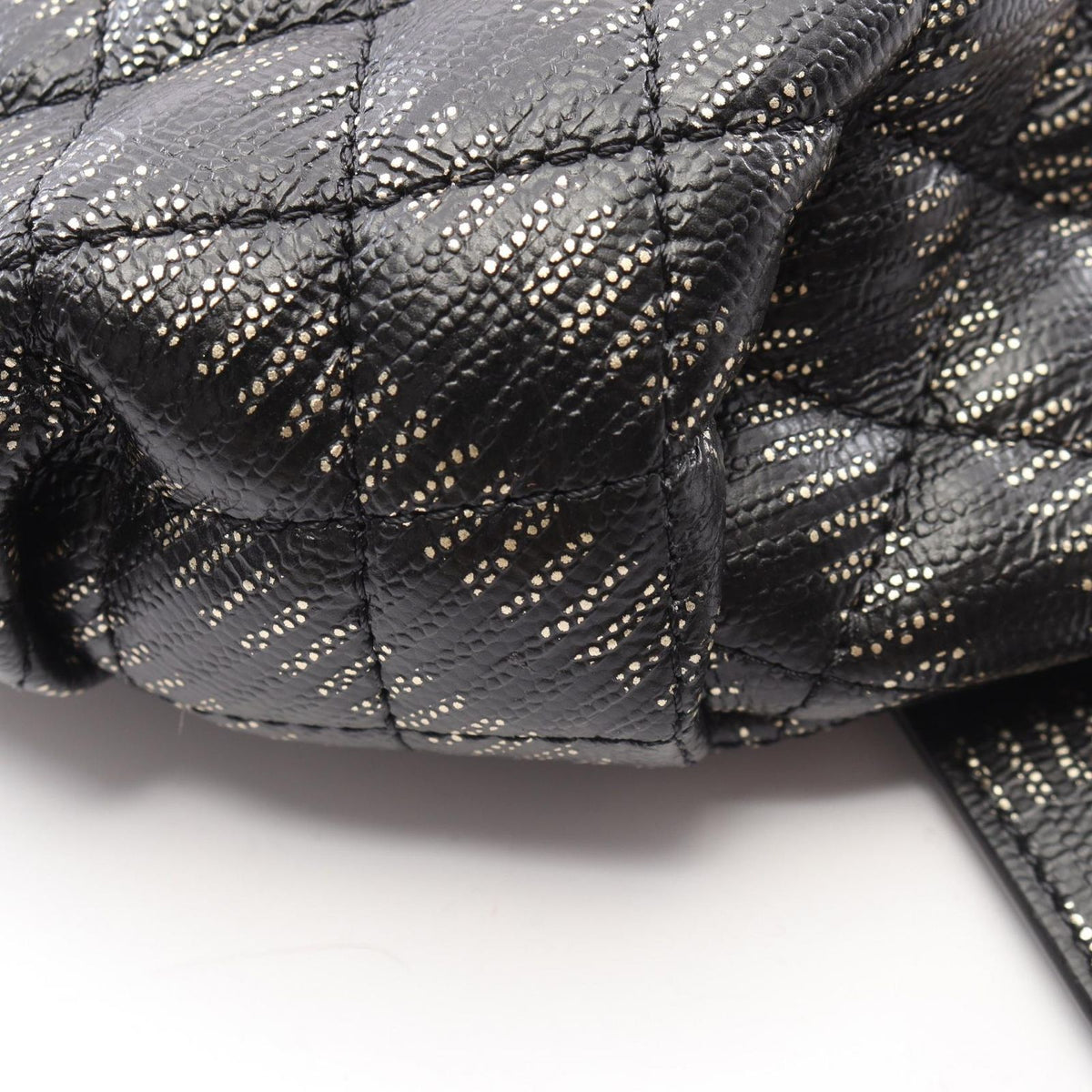 Chanel Waist Bag Quilted Black Gold Silver Leather Chain — view 6