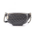 Chanel Waist Bag Quilted Black Gold Silver Leather Chain