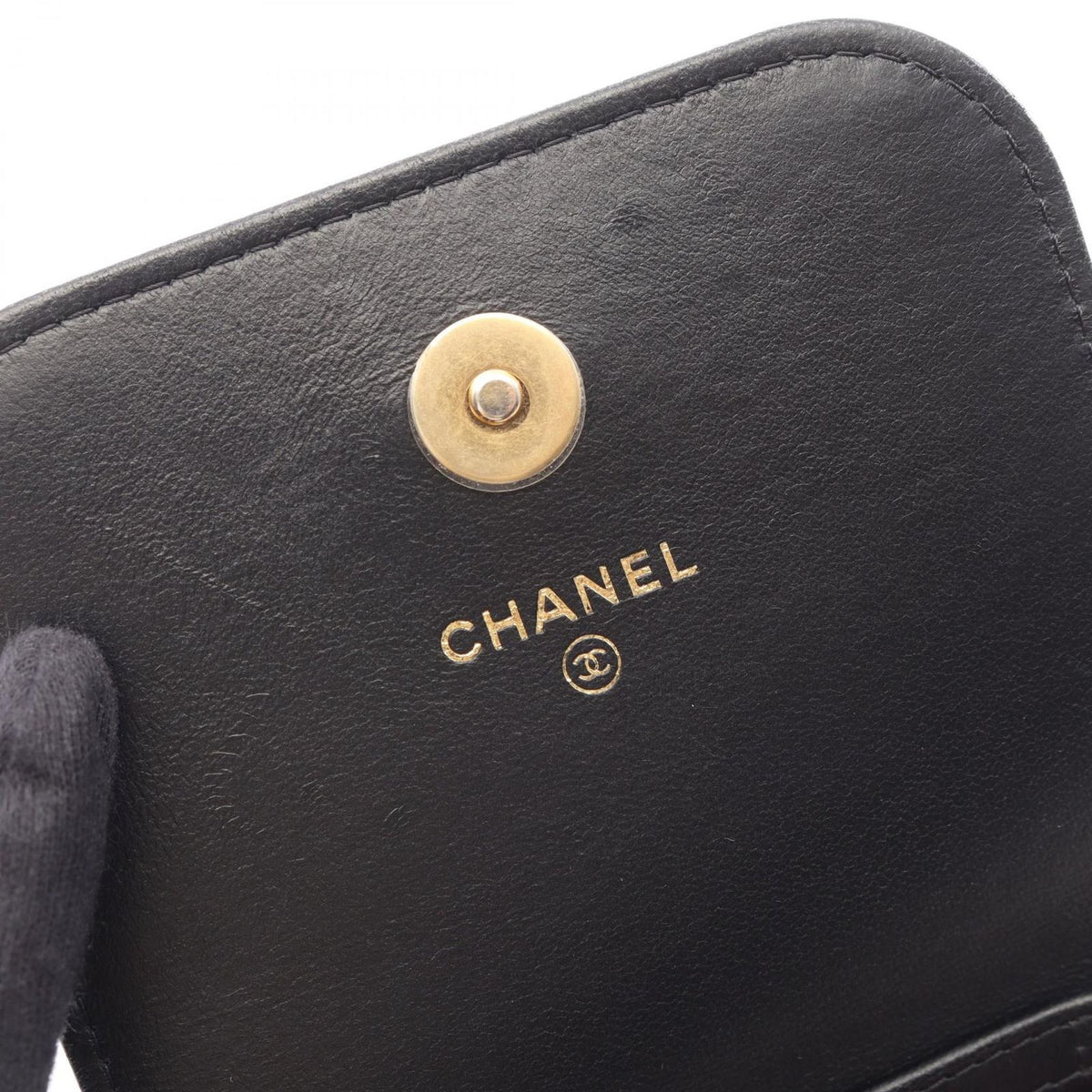 Chanel Shoulder Bag Quilted Phone Case Black Lambskin Chain — view 4