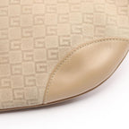 Gucci Shoulder Bag G Pattern Beige Suede Leather — view 7