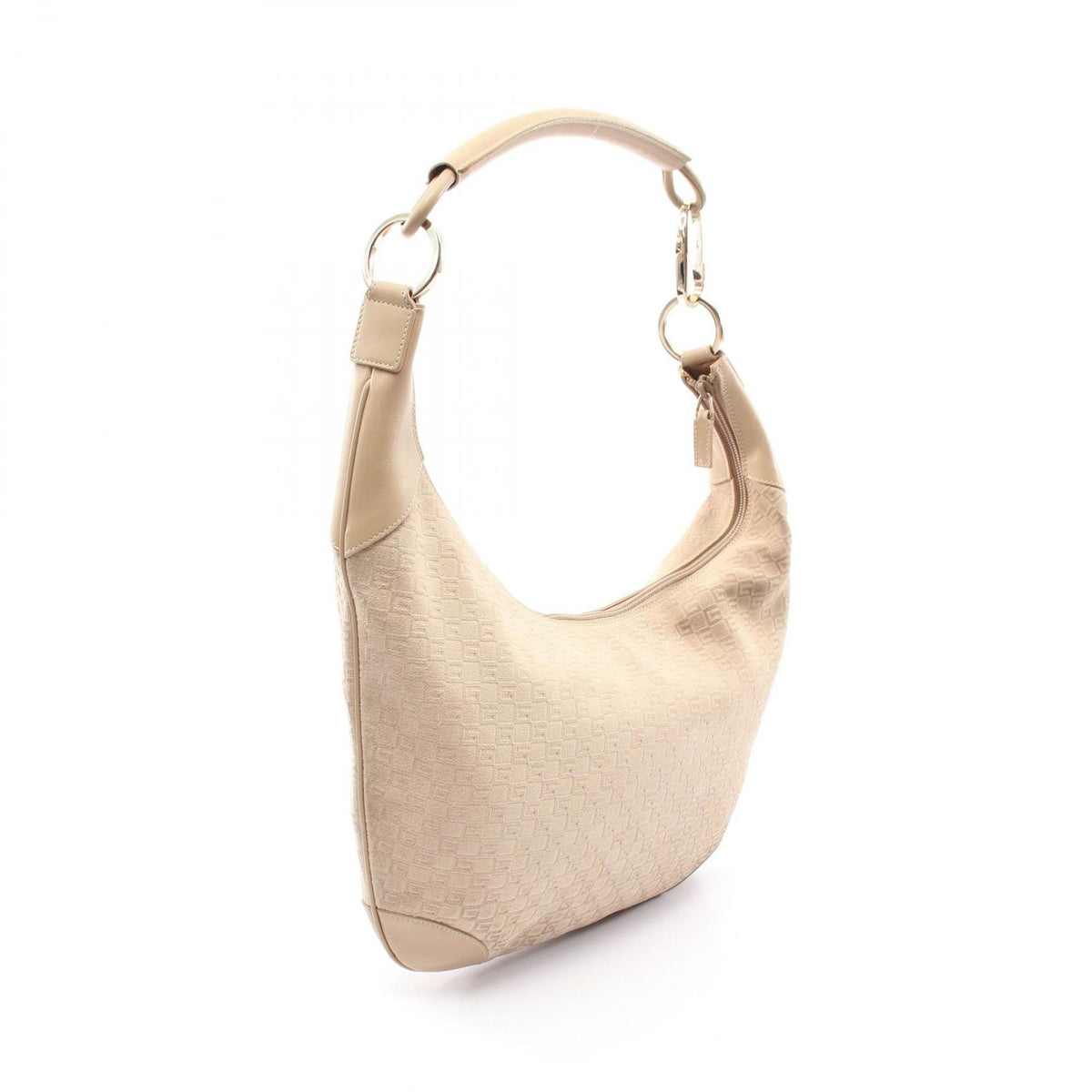 Gucci Shoulder Bag G Pattern Beige Suede Leather — view 2