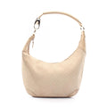 Gucci Shoulder Bag G Pattern Beige Suede Leather