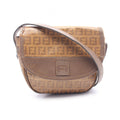Fendi Shoulder Bag Zucca Brown Leather Pouch