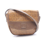 Fendi Shoulder Bag Zucca Brown Leather Pouch